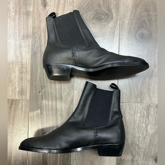 Voes & Company Harlow Vegan Chelsea Boots Black Corn Leather 37.5 - Picture 2 of 6